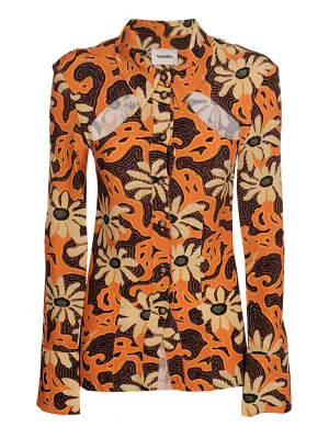 Nanushka Printed Cut-Out Detailed Shirt
