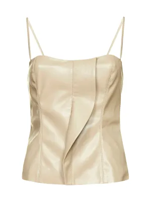 Nanushka Ruffled Faux Leather Top