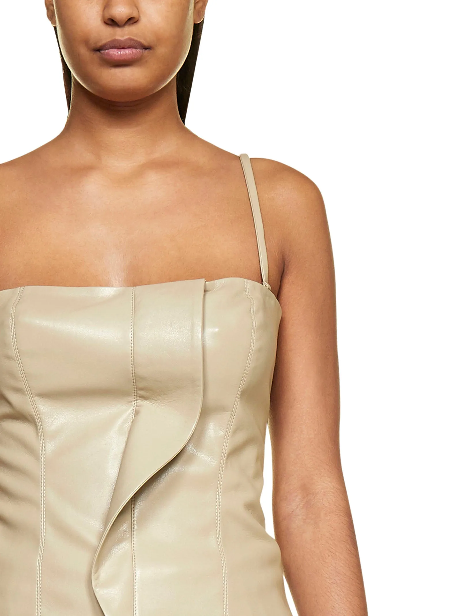 Nanushka Ruffled Faux Leather Top