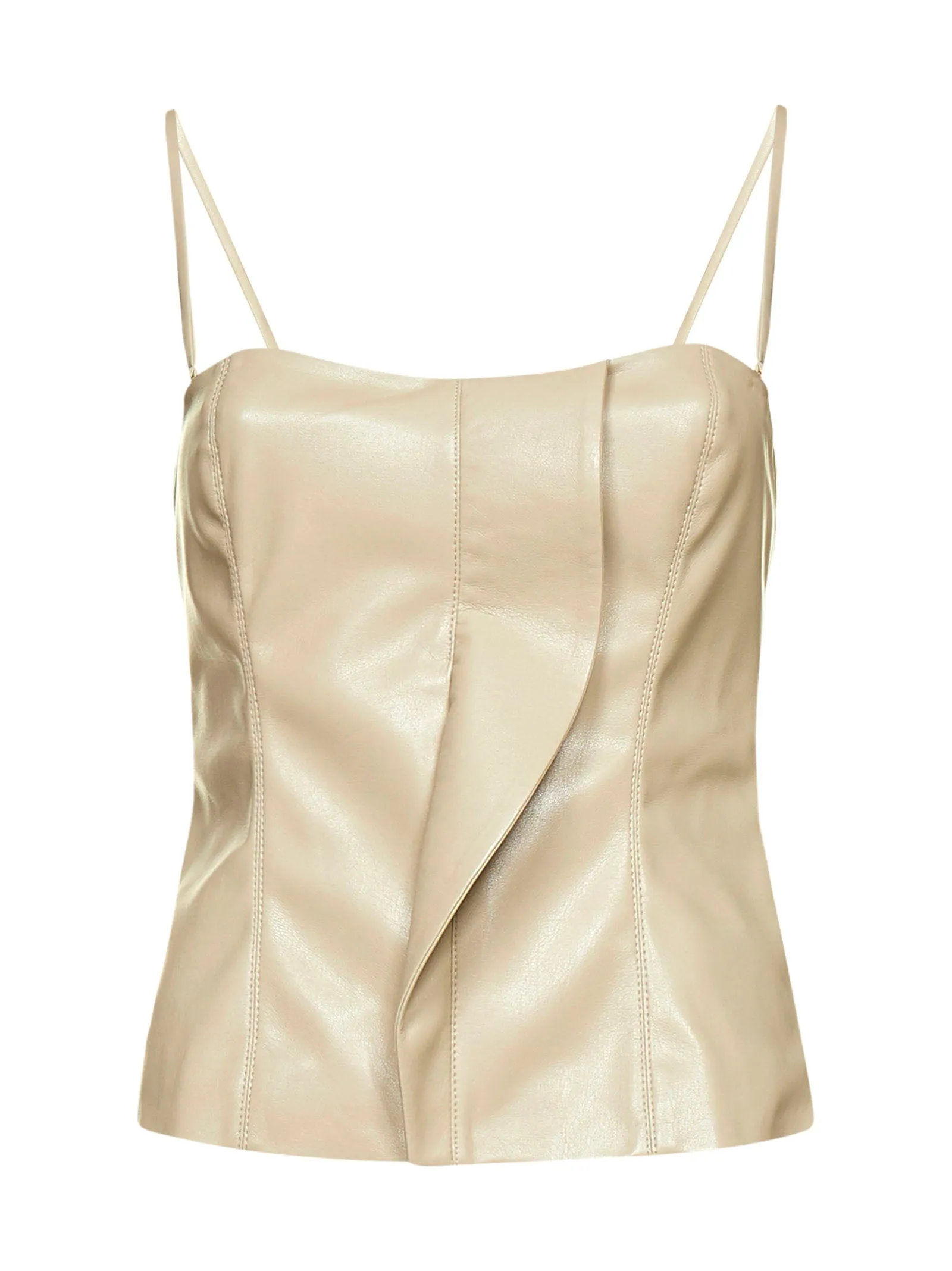 Nanushka Ruffled Faux Leather Top