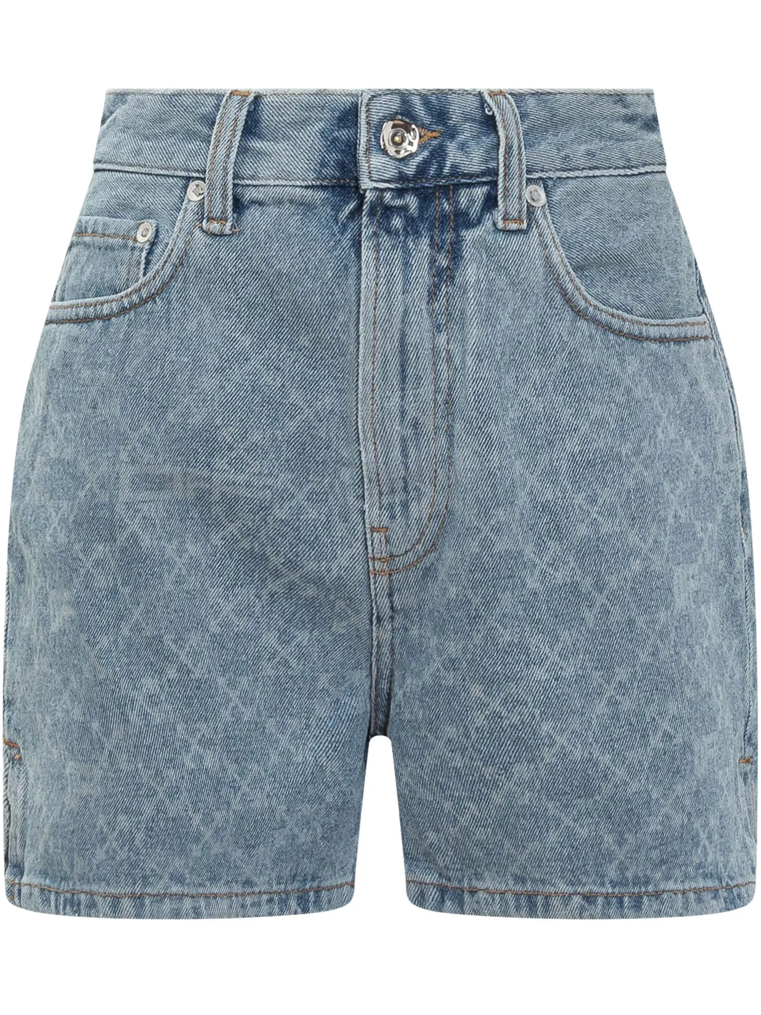 Off-White Arrow Pattern High-Waist Denim Shorts