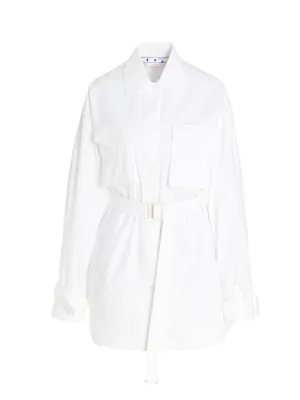 Off-White Belted Cargo Shirt Dress