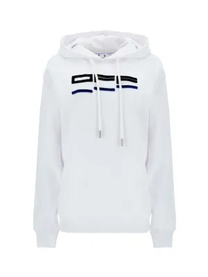 Off-White Logo Flocked Drawstring Hoodie