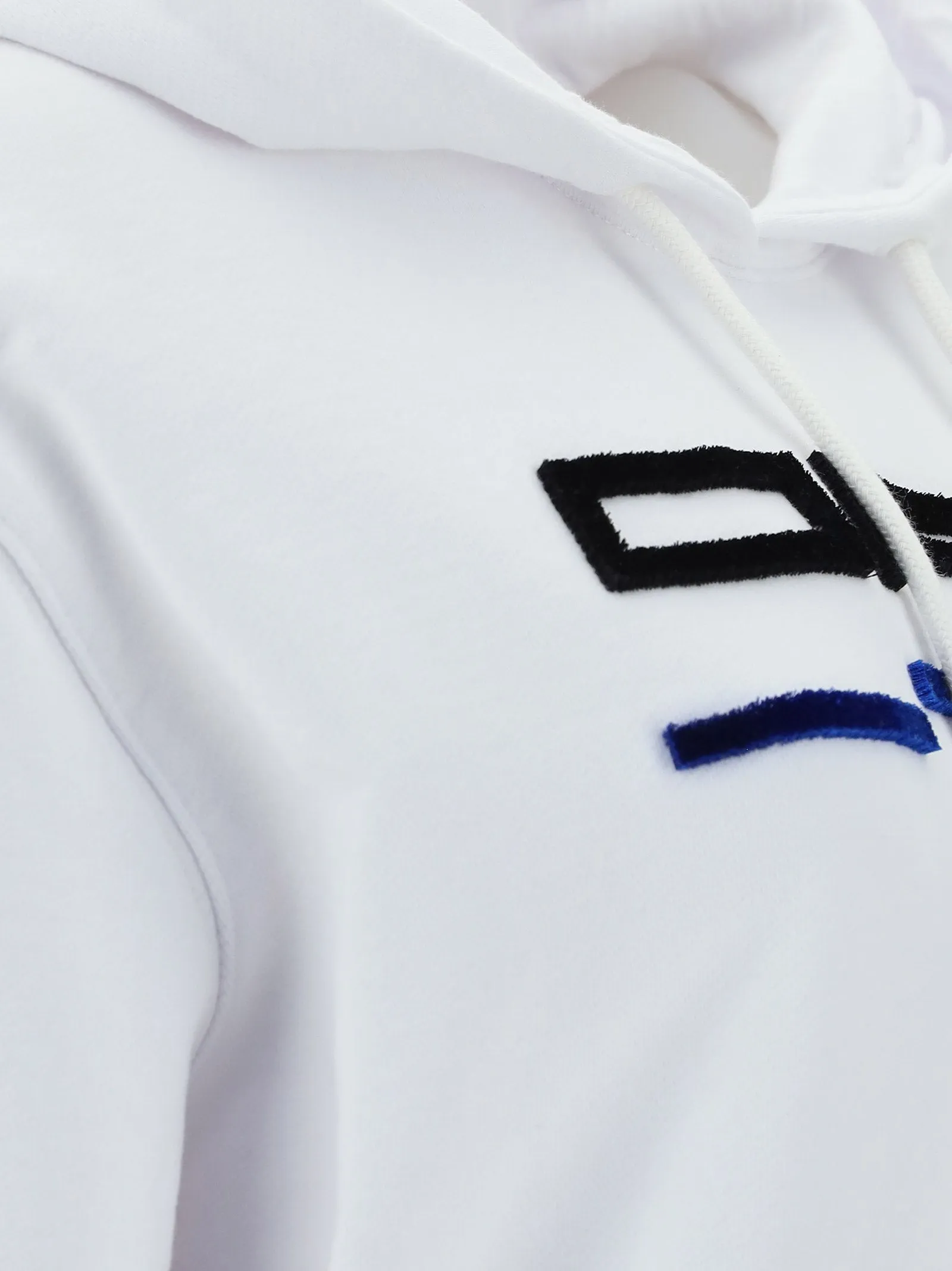 Off-White Logo Flocked Drawstring Hoodie