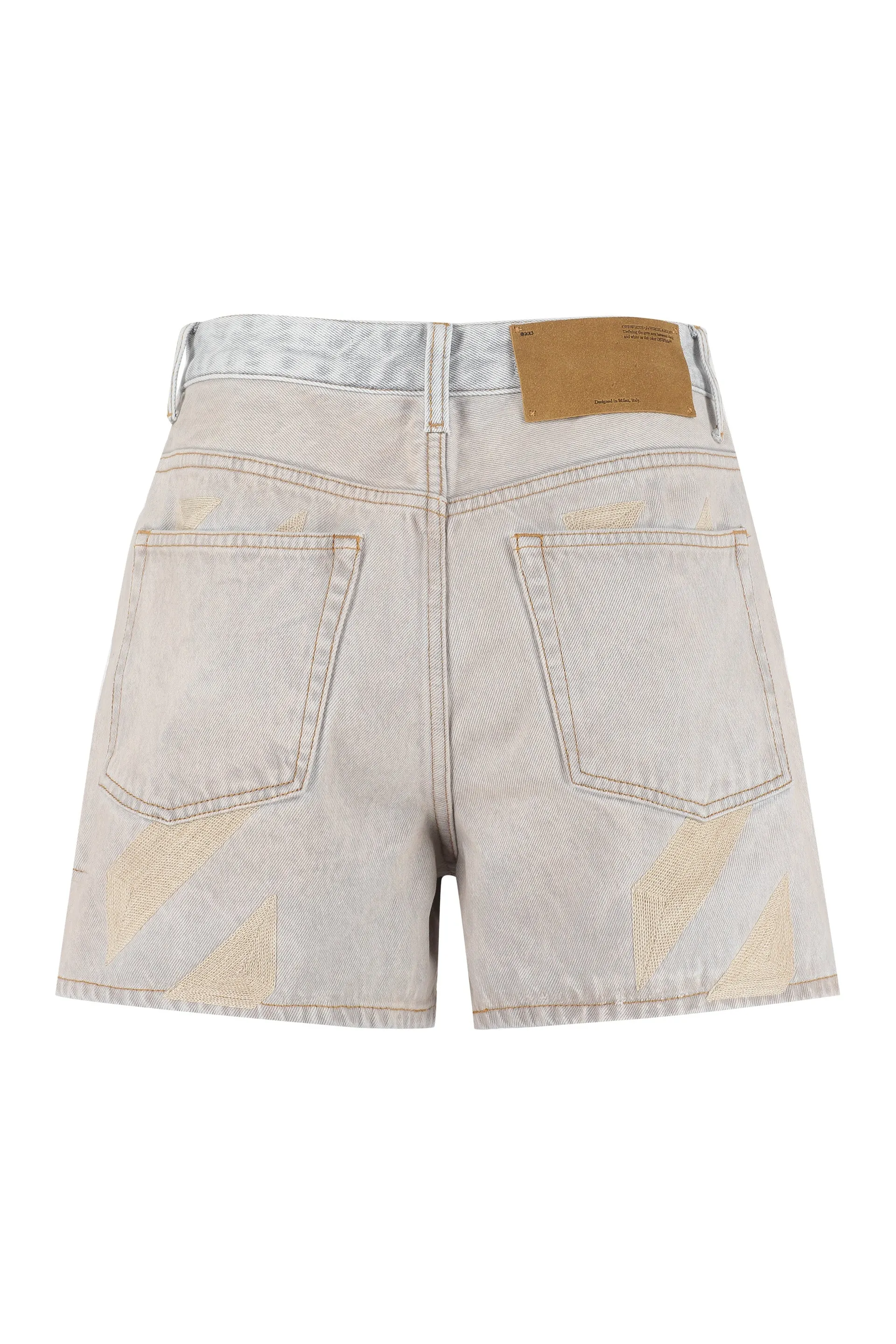 Off-White Logo Patch Denim Shorts