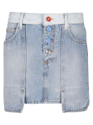 Off-White Panelled Denim Mini Skirt