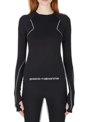 Paco Rabanne Logo Printed Crewneck Top