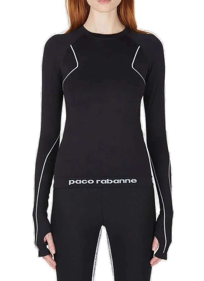 Paco Rabanne Logo Printed Crewneck Top