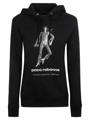 Paco Rabanne Logo Printed Drawstring Hoodie