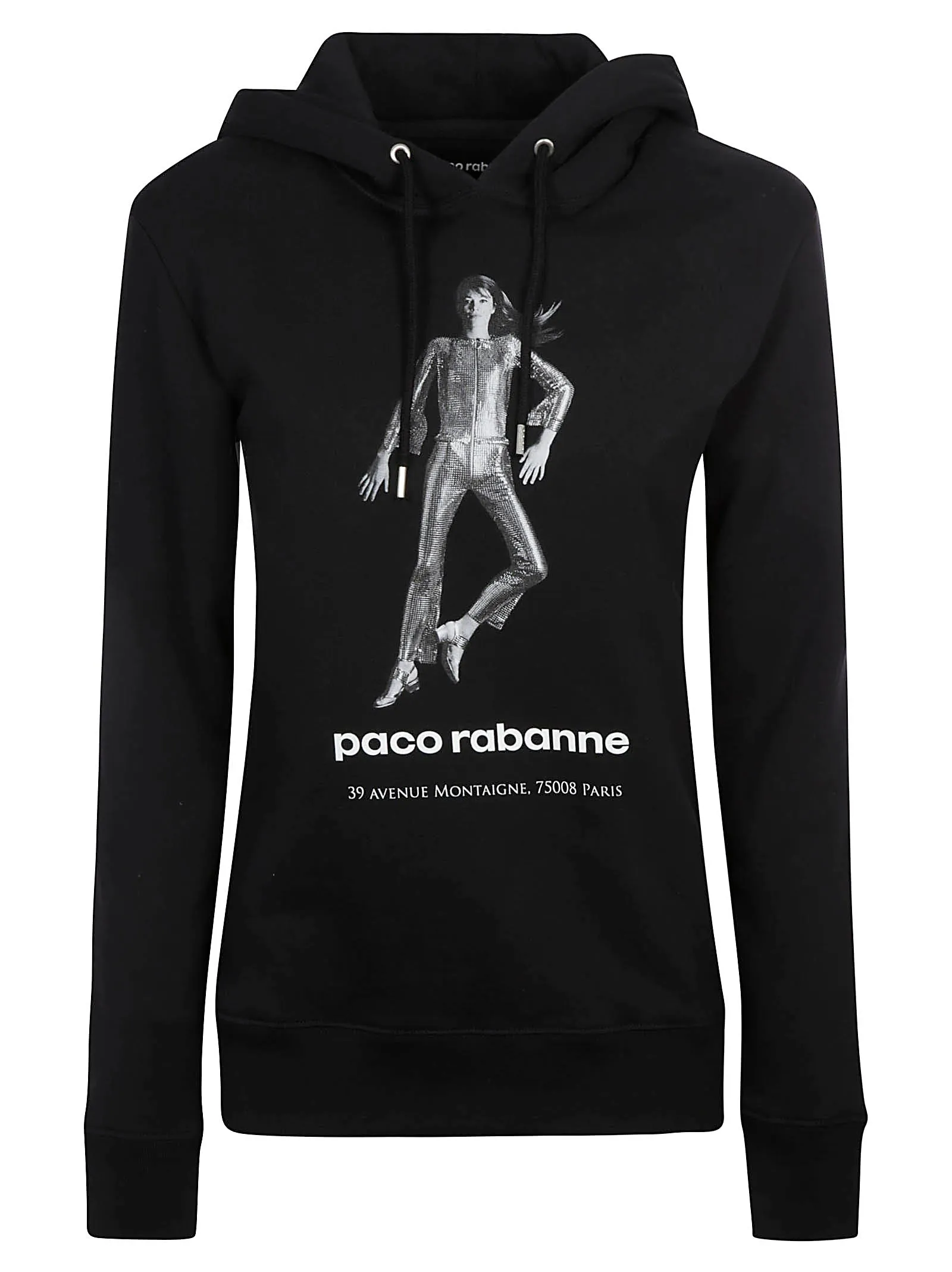 Paco Rabanne Logo Printed Drawstring Hoodie