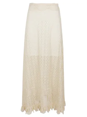 Paco Rabanne Ruffled Detailed Laced Skirt