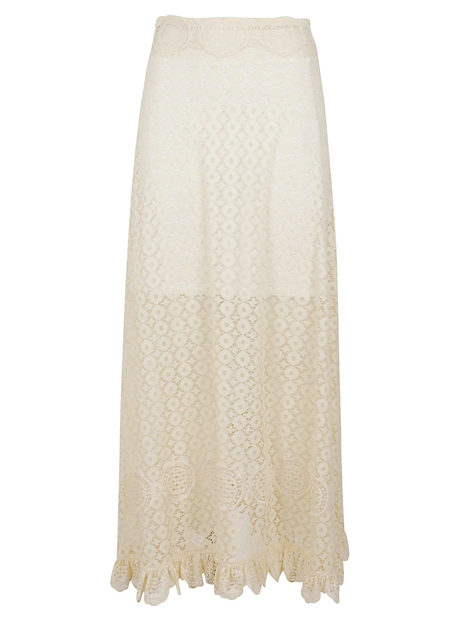 Paco Rabanne Ruffled Detailed Laced Skirt