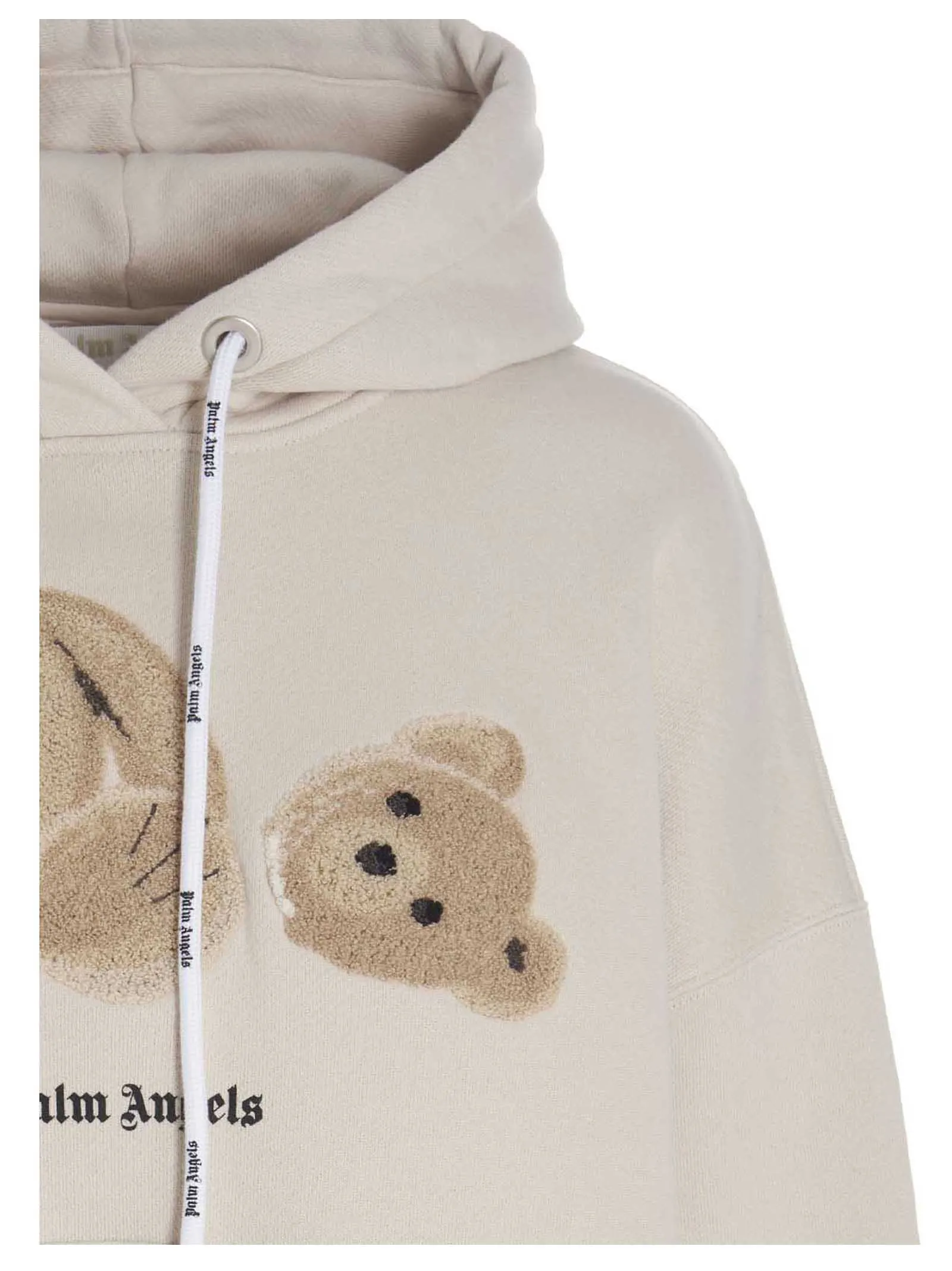 Palm Angels Teddy Embroidered Drawstring Hoodie