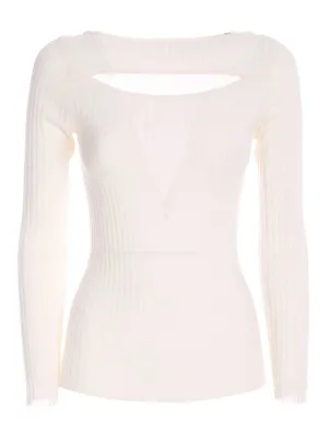 P.A.R.O.S.H. Cut-Out Detailed Knitted Top
