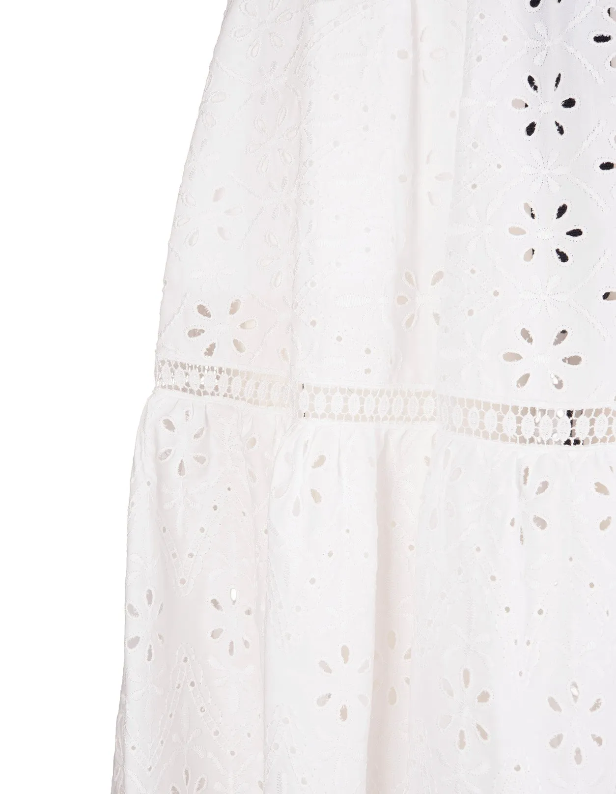 P.A.R.O.S.H. Floral Perforated Midi Skirt