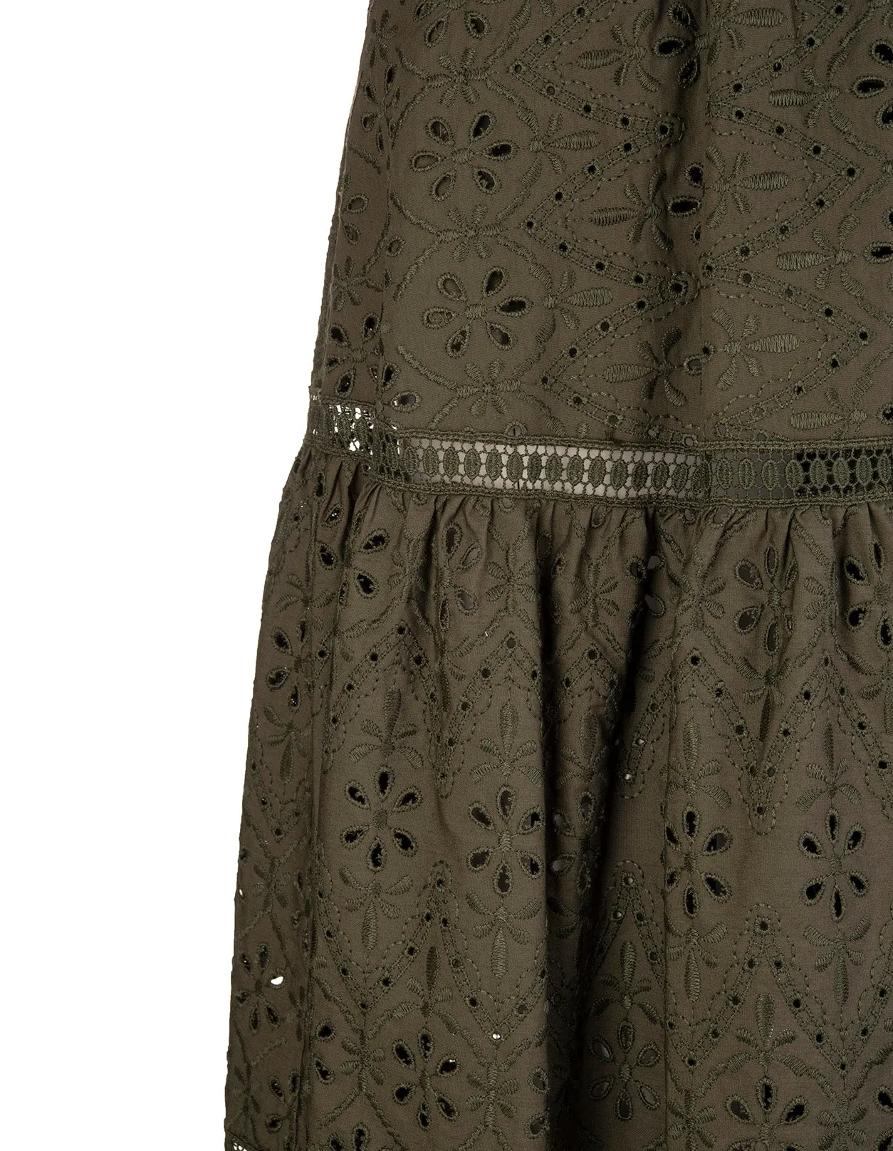 P.A.R.O.S.H. Floral Perforated Midi Skirt