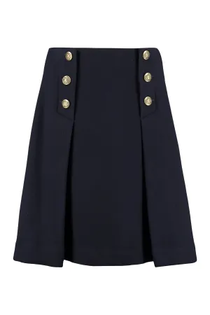P.A.R.O.S.H. High Waist Flared Midi Skirt