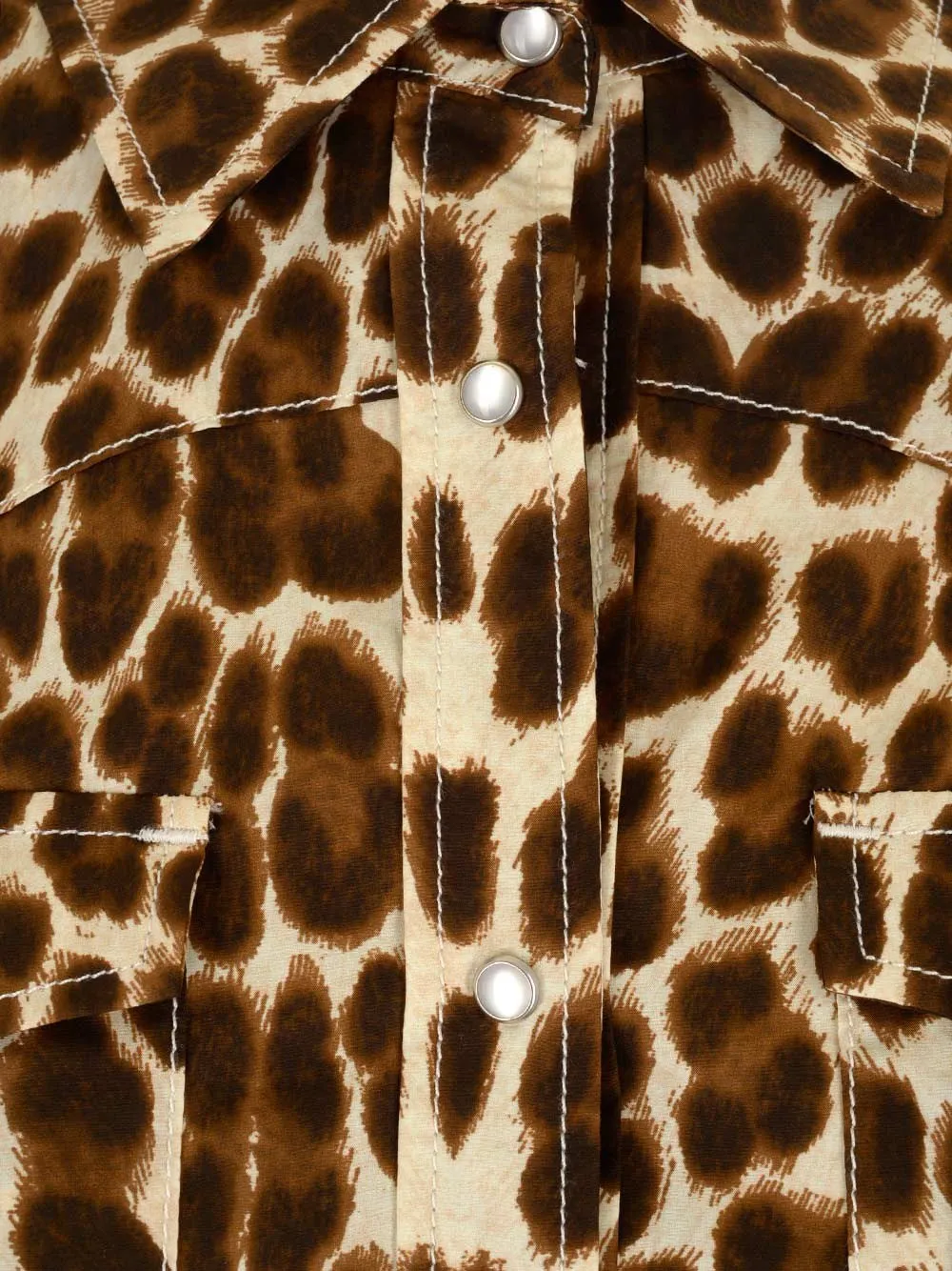 P.A.R.O.S.H. Leopard Printed Curved Hem Shirt