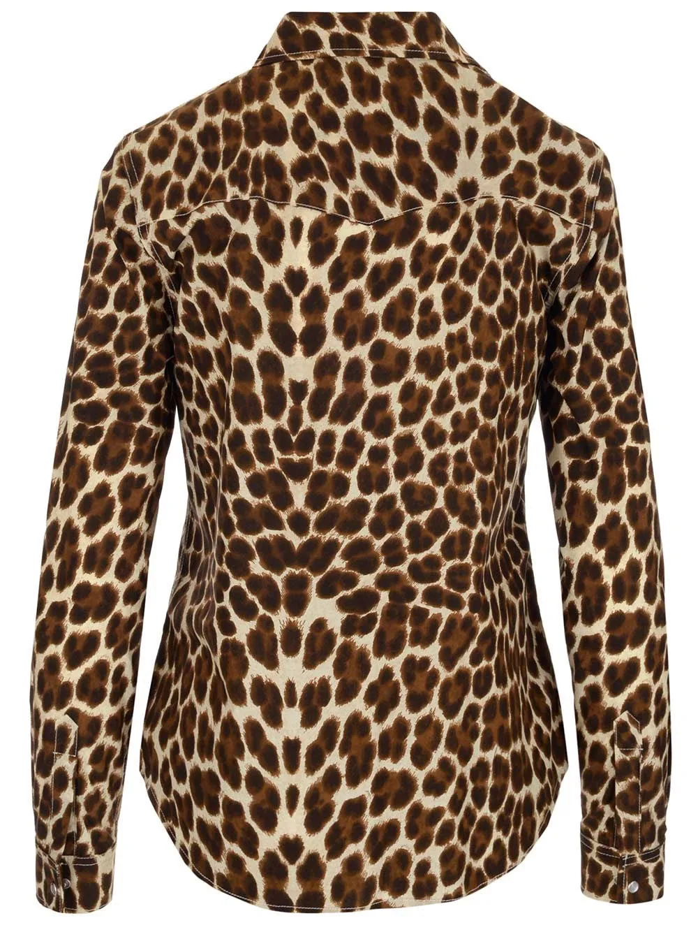 P.A.R.O.S.H. Leopard Printed Curved Hem Shirt
