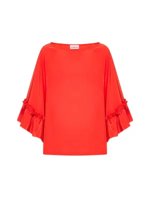 P.A.R.O.S.H. Ruffle Detailed Crewneck Top