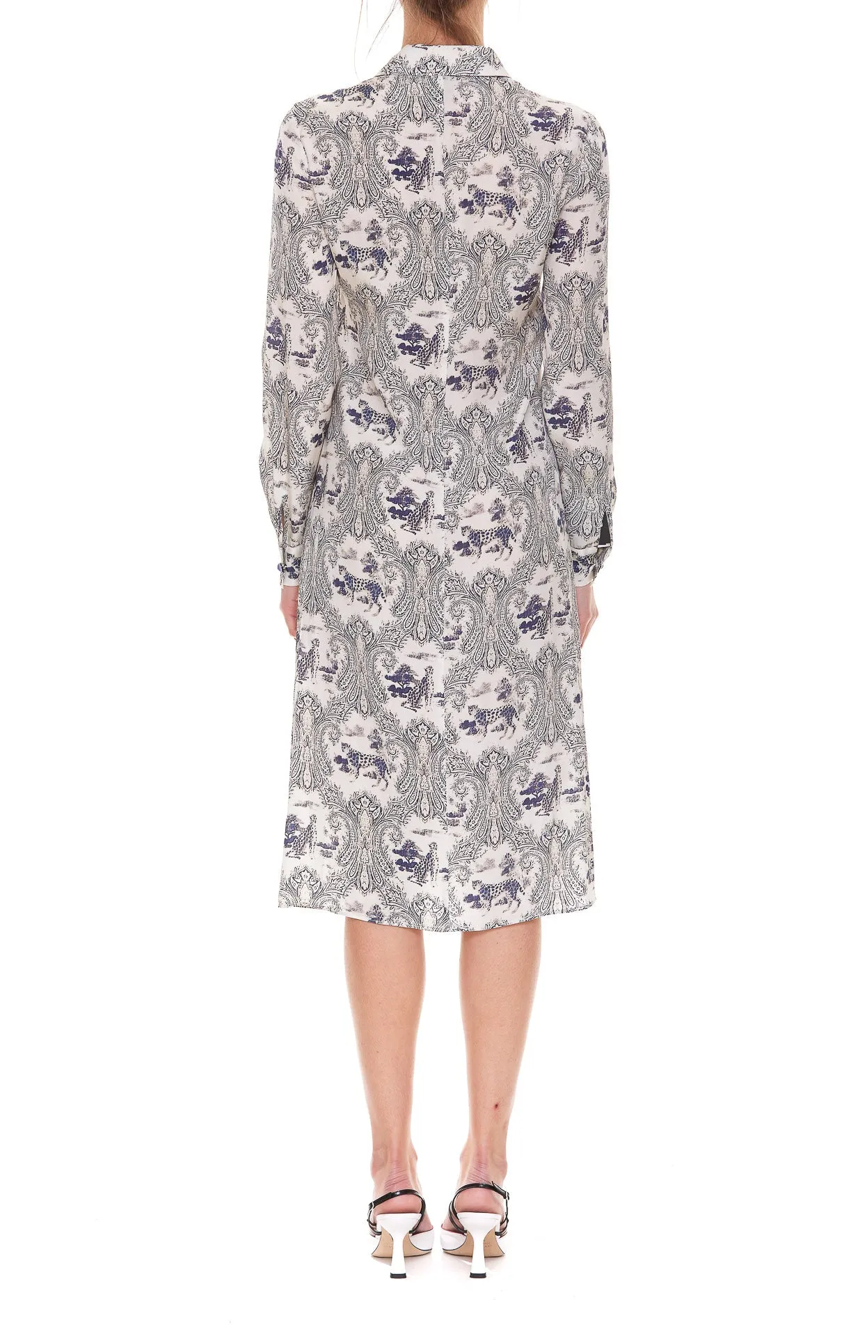 Pinko Allover Floral Print Shirt Dress
