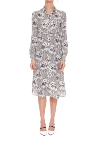 Pinko Allover Floral Print Shirt Dress