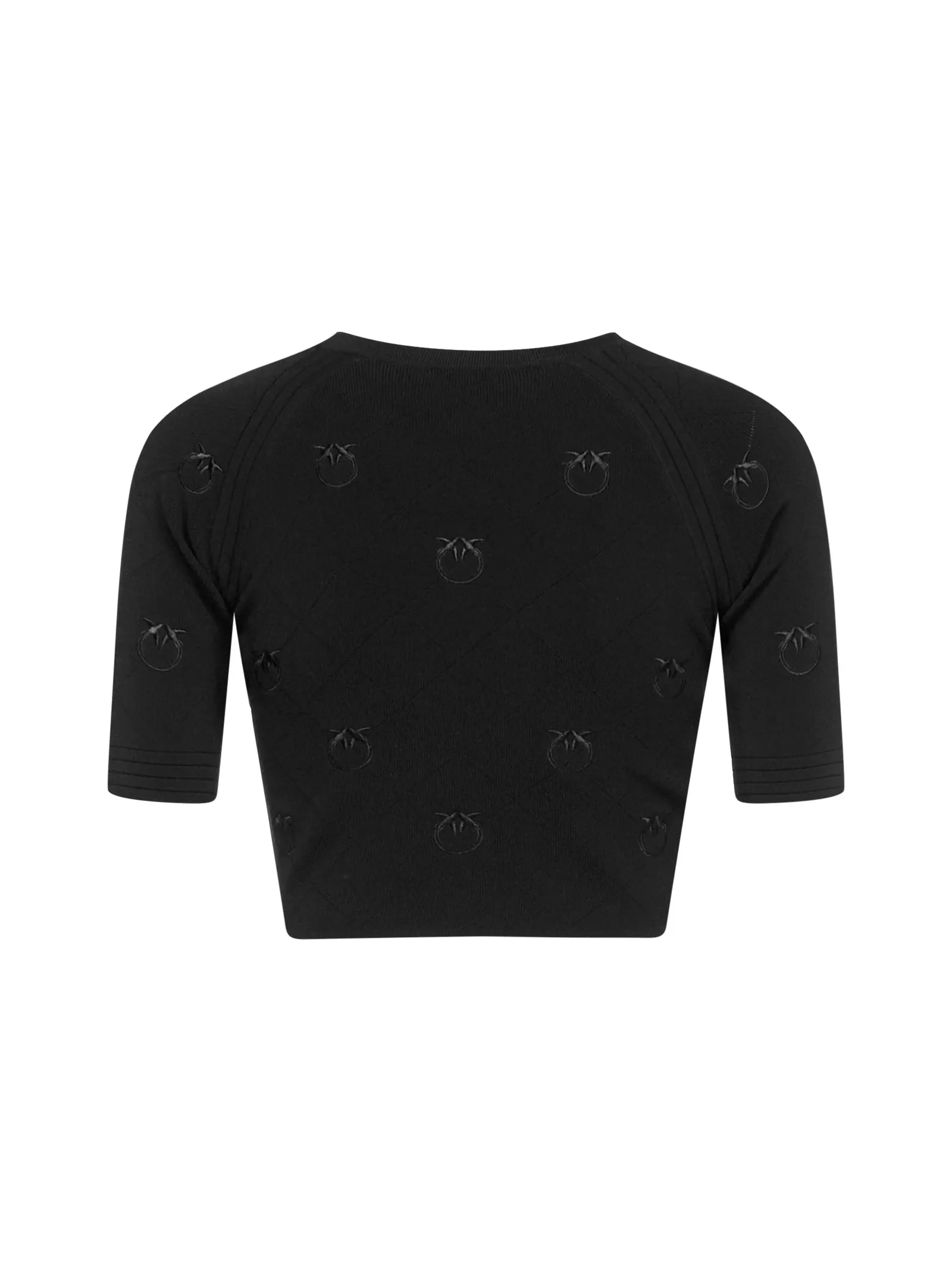 Pinko Allover Logo Crop Knit Top