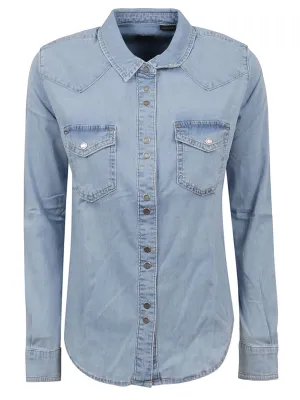 Pinko Buttoned Long Sleeved Denim Shirt