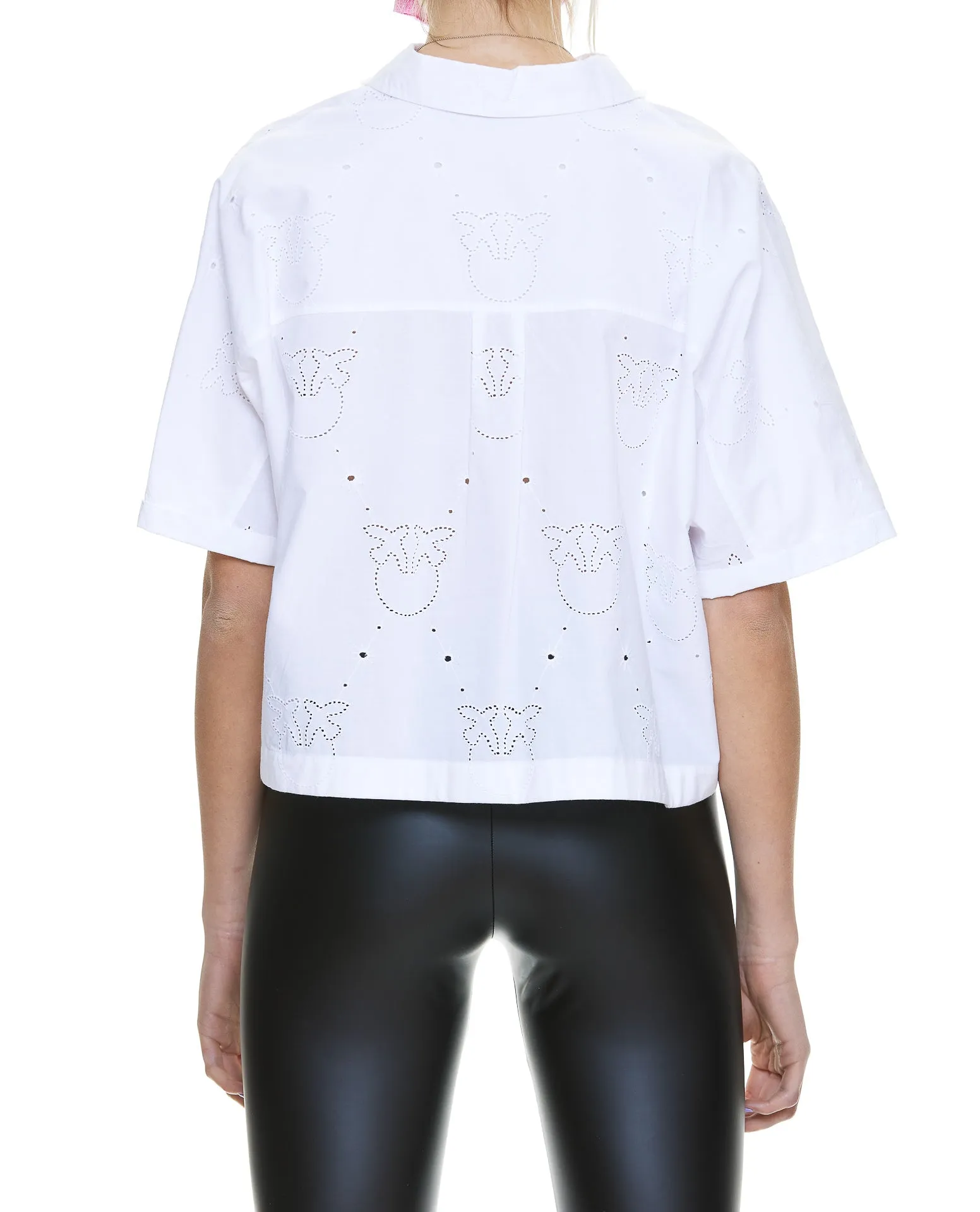 Pinko Drawstring Short Sleeved Cropped Shirt