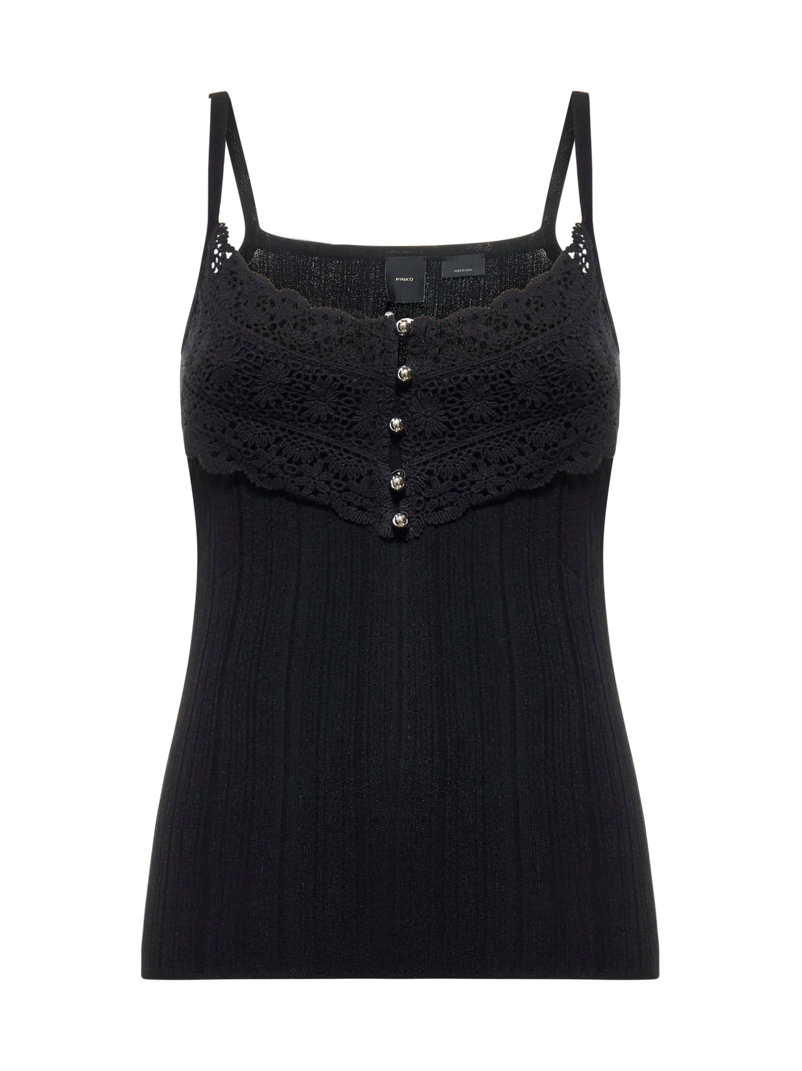 Pinko Embroidered Spaghetti Strap Top