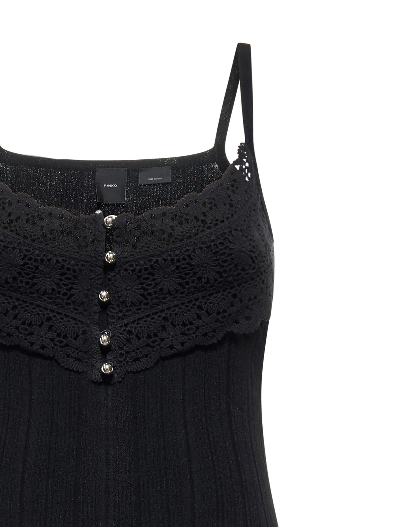 Pinko Embroidered Spaghetti Strap Top
