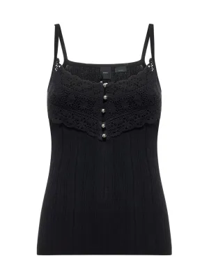 Pinko Embroidered Spaghetti Strap Top