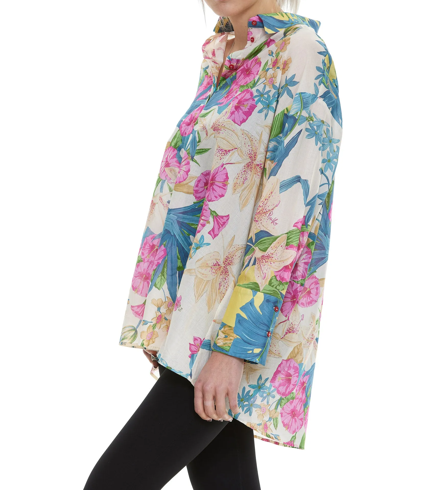 Pinko Floral Printed Long-Sleeved Shirt