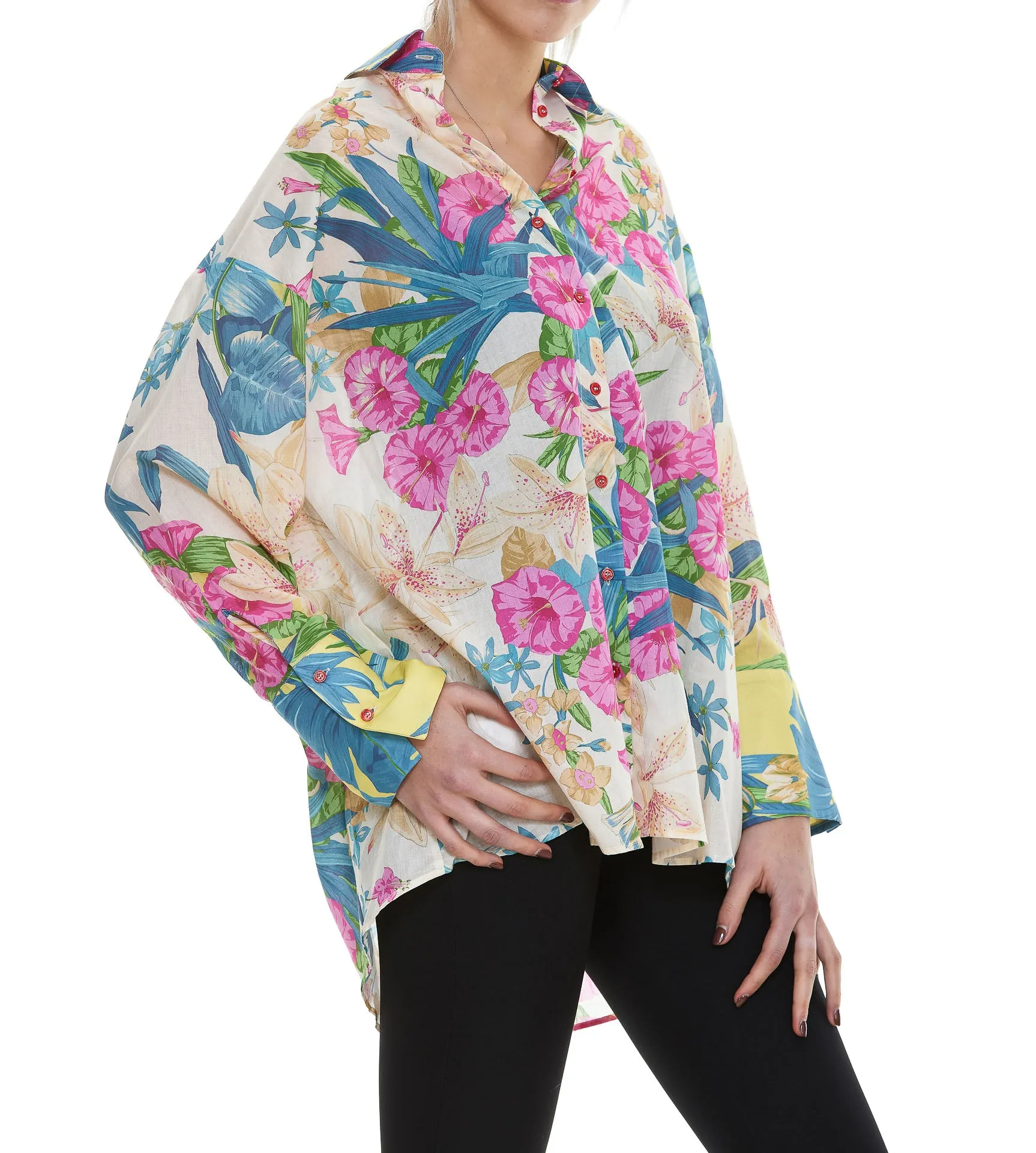 Pinko Floral Printed Long-Sleeved Shirt
