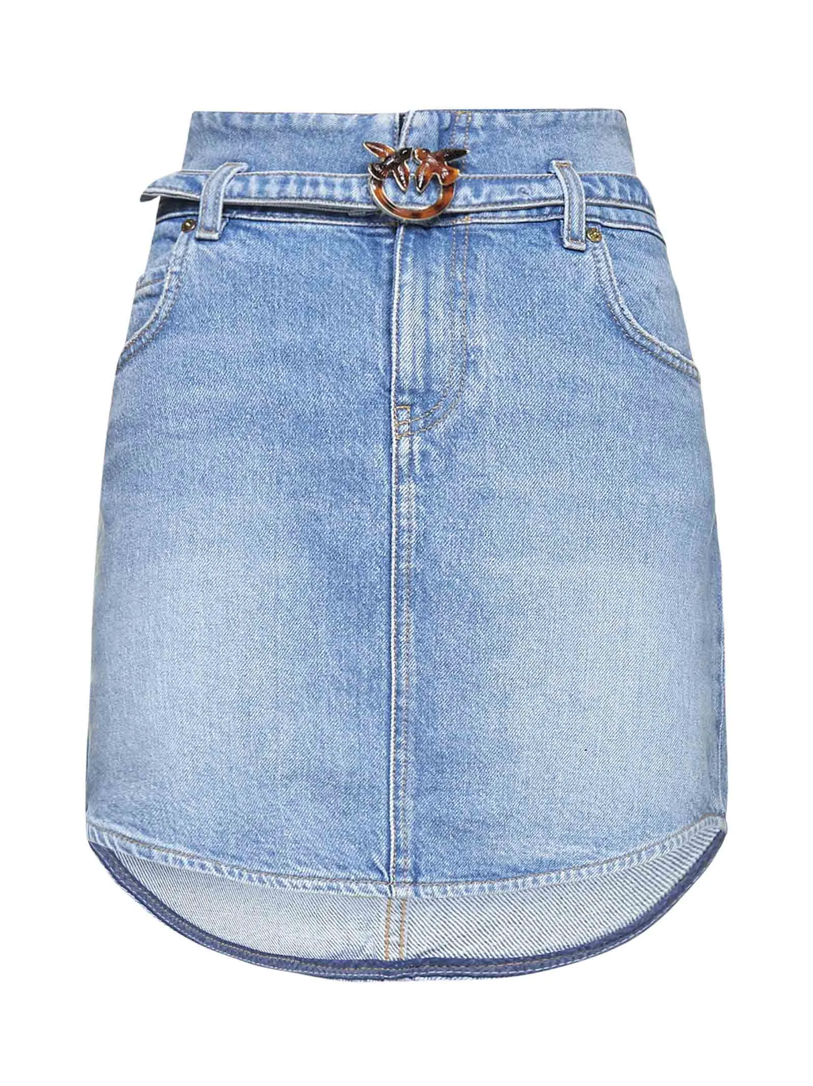 Pinko High Waist Denim Skirt