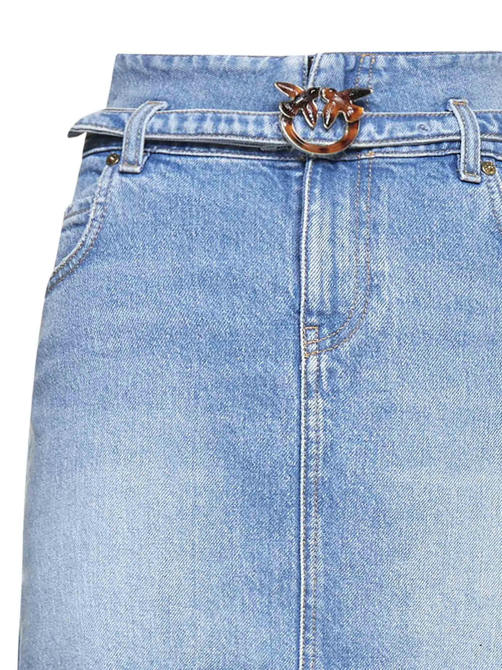 Pinko High Waist Denim Skirt