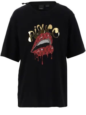 Pinko Logo Detailed Crewneck T-Shirt