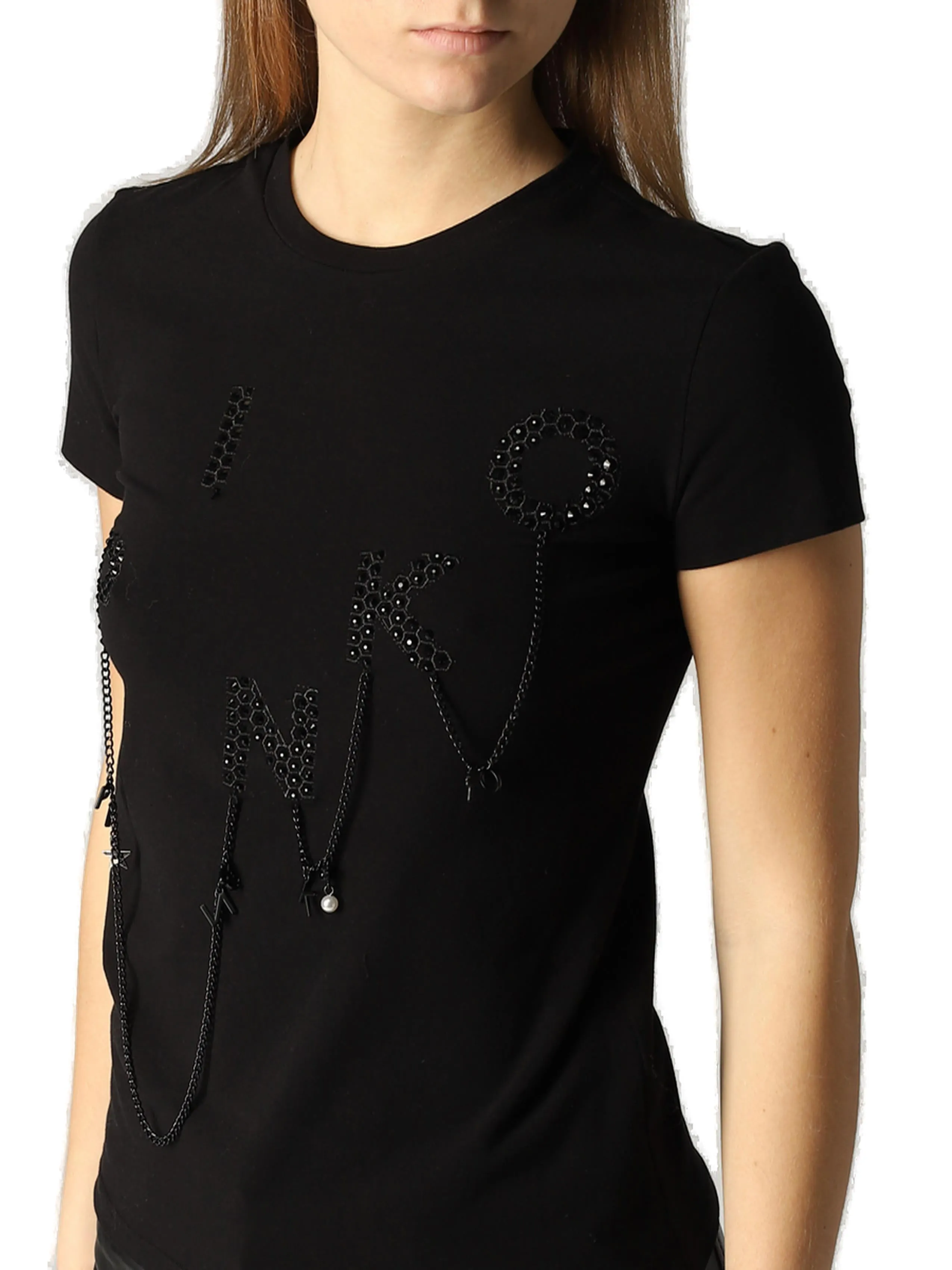 Pinko Logo Embellished Crewneck T-Shirt
