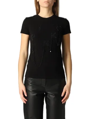 Pinko Logo Embellished Crewneck T-Shirt