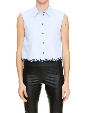 Pinko Logo Embroidered Sleeveless Top