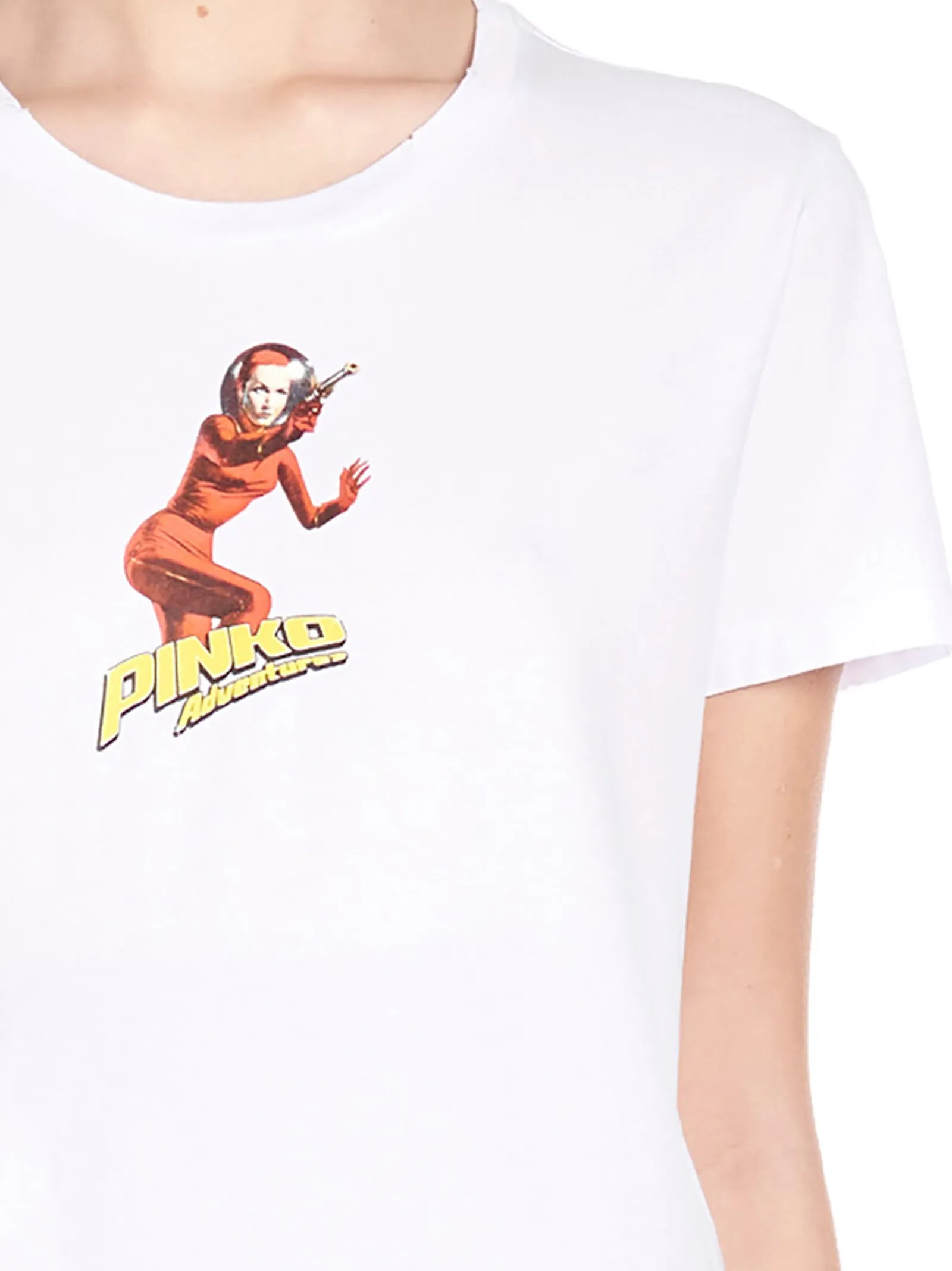Pinko Space-Printed Crewneck T-Shirt