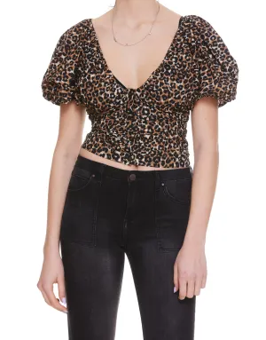 Pinko V-Neck Leopard Pattern Top