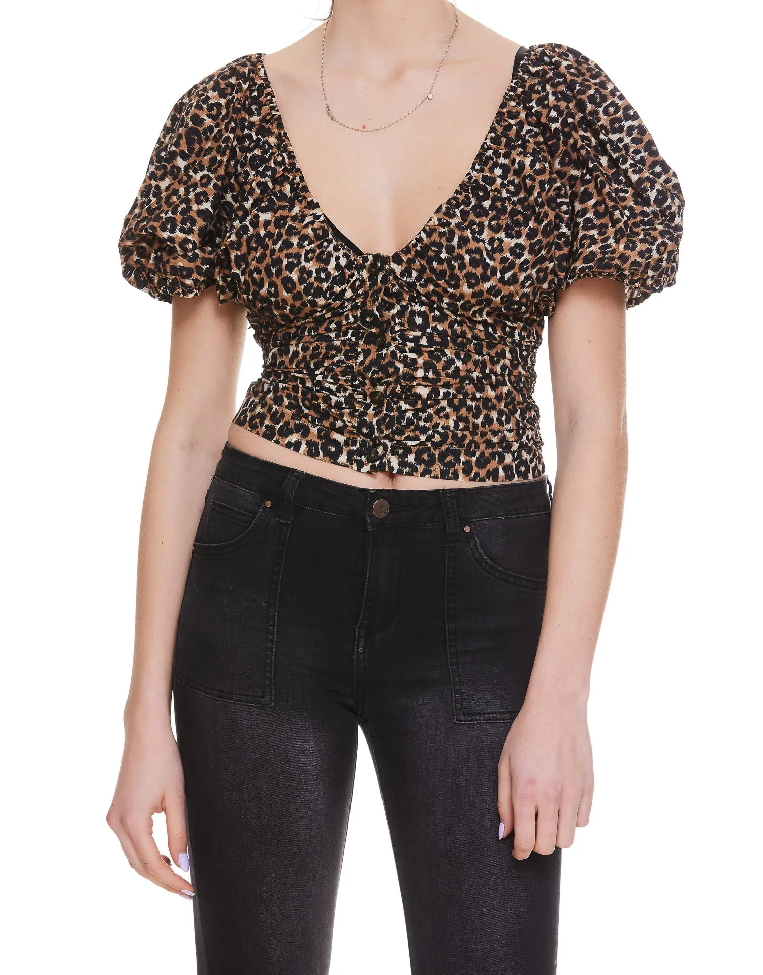 Pinko V-Neck Leopard Pattern Top