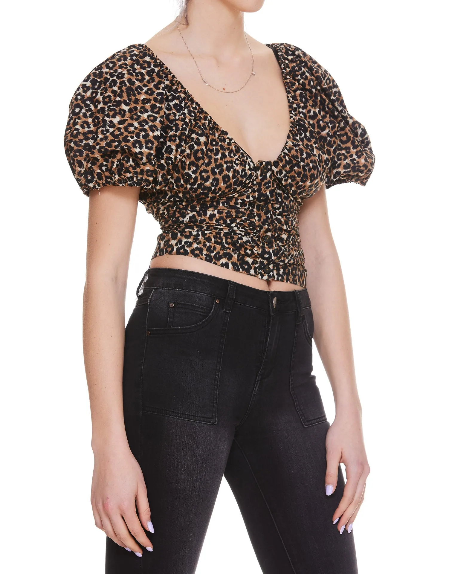 Pinko V-Neck Leopard Pattern Top