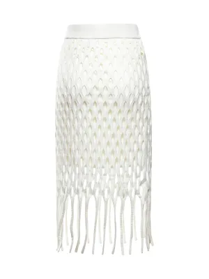 Pinko Woven Fringed Edge Skirt