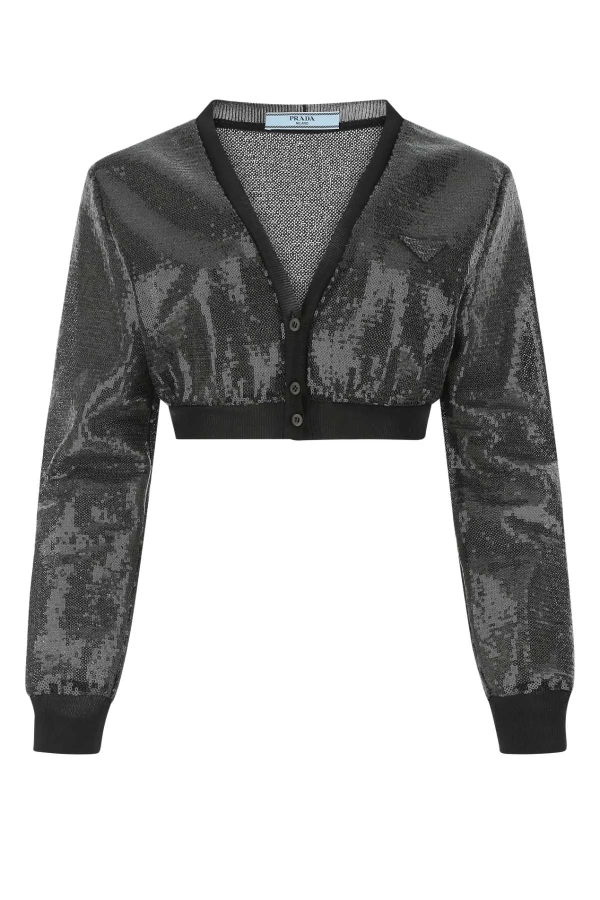 Prada Sequins Embellished Crop Top