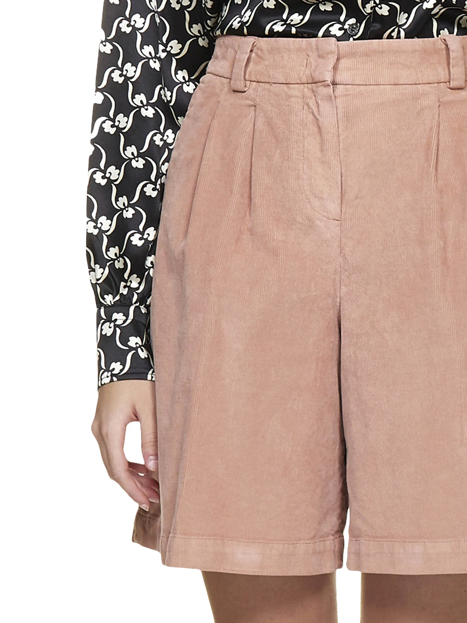 Pt01 Pleat-Detailed Corduroy Shorts