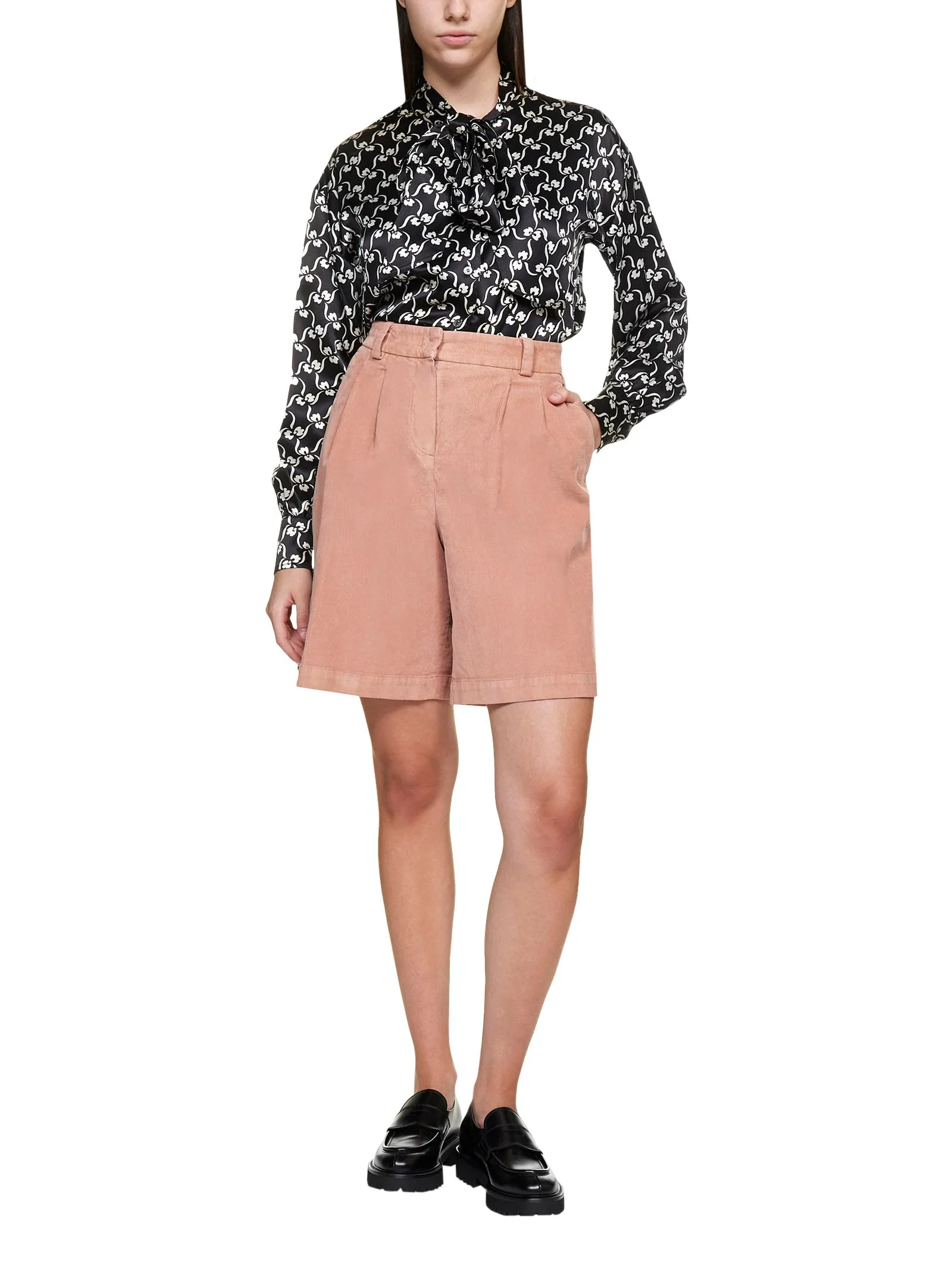 Pt01 Pleat-Detailed Corduroy Shorts