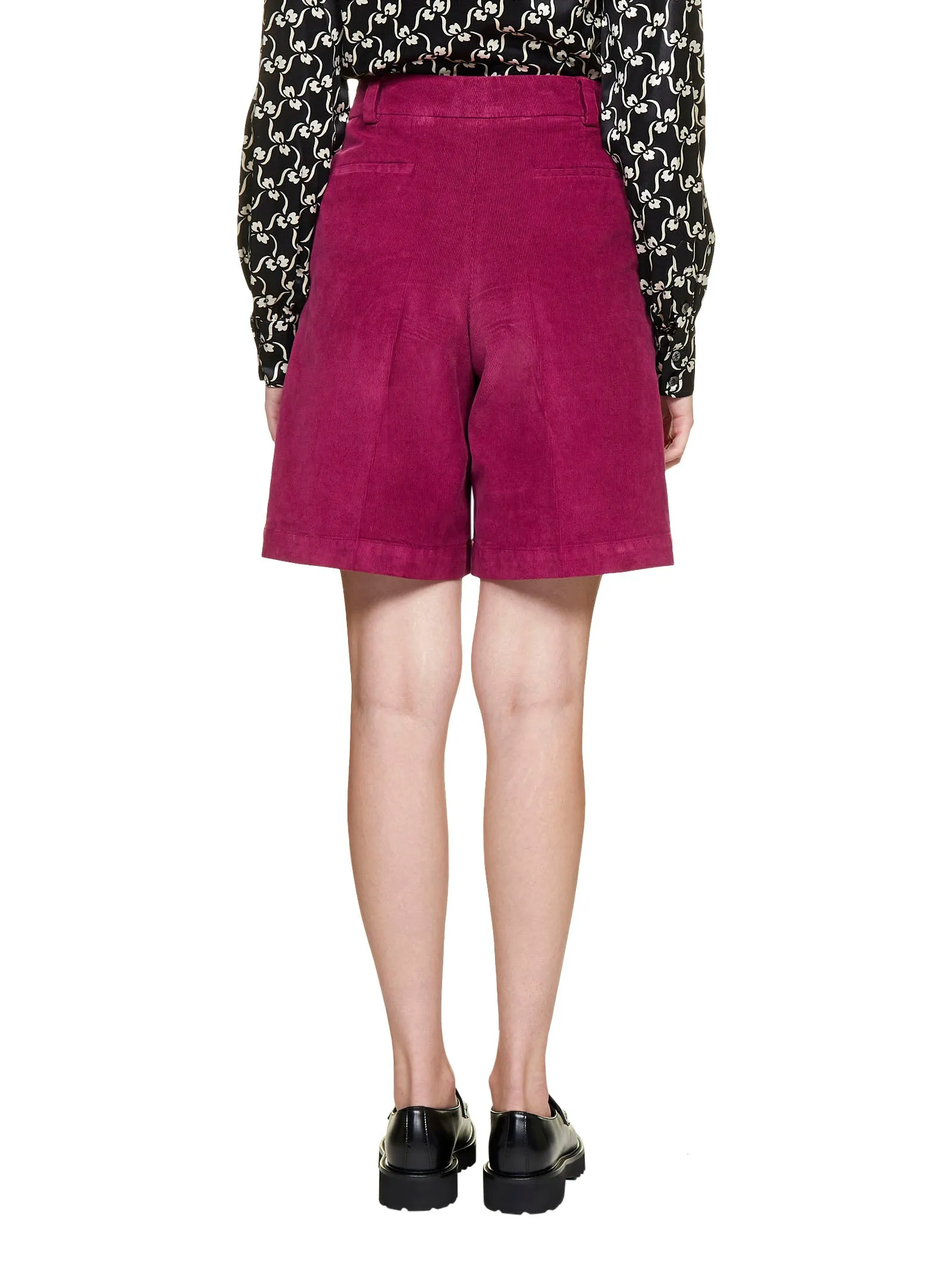 Pt01 Pleat-Detailed Corduroy Shorts