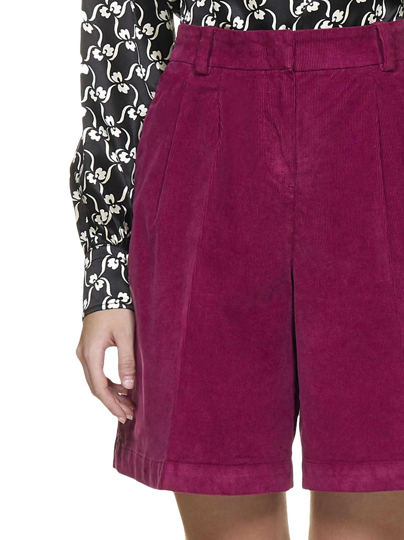 Pt01 Pleat-Detailed Corduroy Shorts